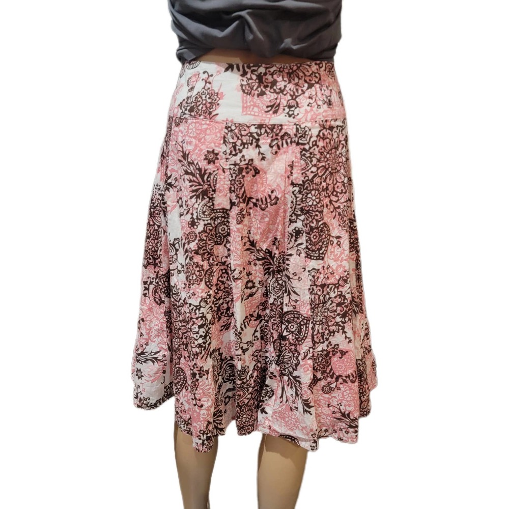 Apt. 9 Pink Boho Print Skirt Size 8 - Picture 3 of 4